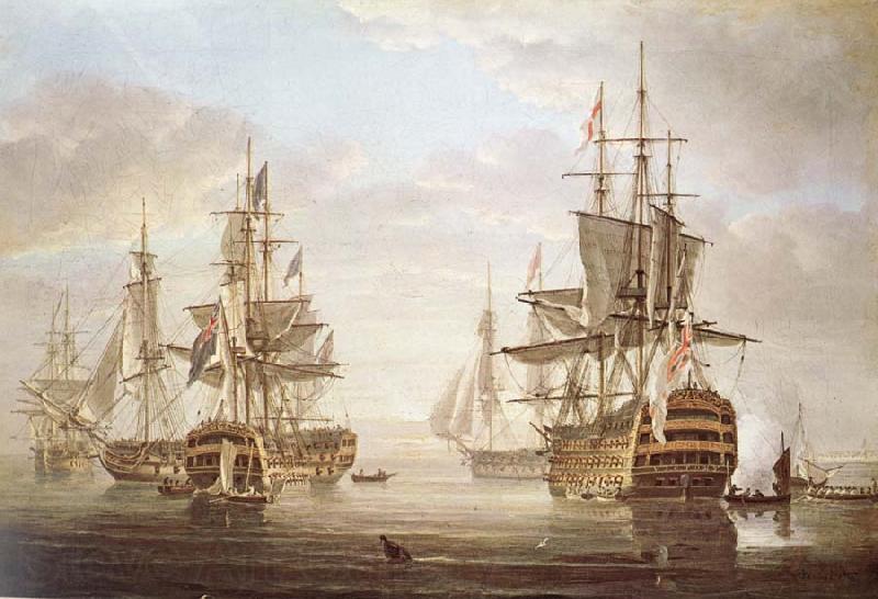 Nicholas Pocock This work of am exposing they five vessel as elbow bare that gora with Horatio Nelson and banskarriar France oil painting art